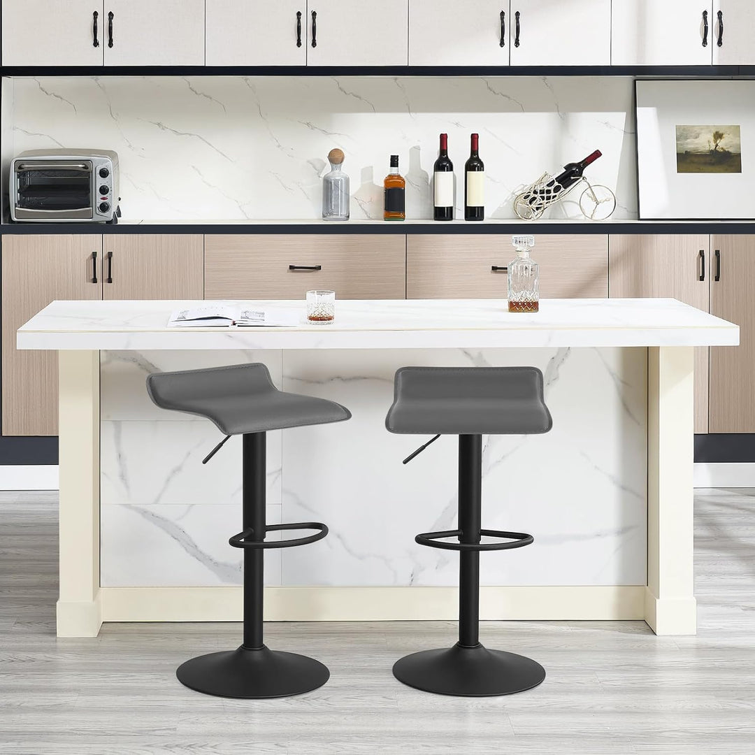 WOLTU Barhocker 4er Set, Höhenverstellbarer Barstuhl, 360° drehbarer Bistrohocker mit Fussstütze, au