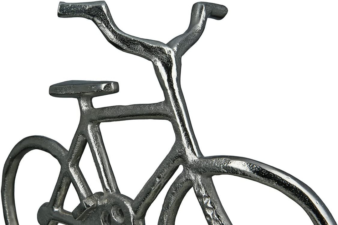 GILDE Deko Objekt Skulptur - Fahrrad aus Aluminium auf Marmor Sockel - Breite 35 cm Höhe 28 cm