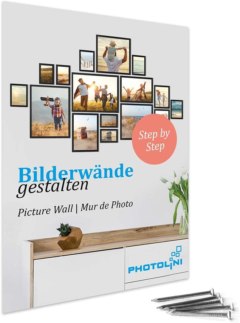 Bilderrahmen 20x30 cm Shabby-Chic Landhaus-Stil Dunkelbraun Massivholz mit Glasscheibe und Zubehör/F