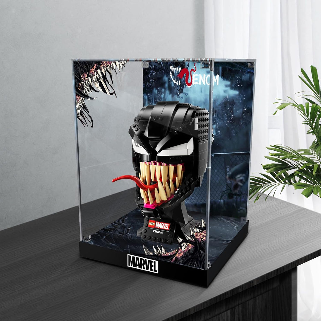 cooldac Acryl Vitrine Box kompatibel mit Lego Venom 76187 Modellset, staubdicht transparent klar Di