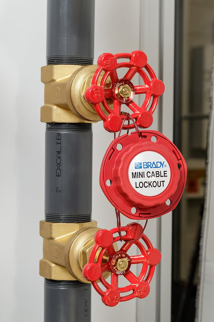 Mini-Stahl-Kabelschloss, 100 mm x 2,44 m x 45 mm, Rot