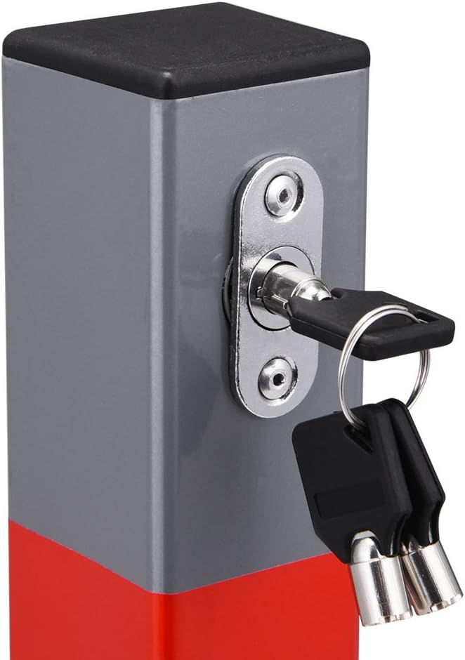 Deuba Parkpfosten Parkplatzsperre 3 Schlüssel Sperrpfosten klappbar Stahl Robust Standfuss Stabil Pa