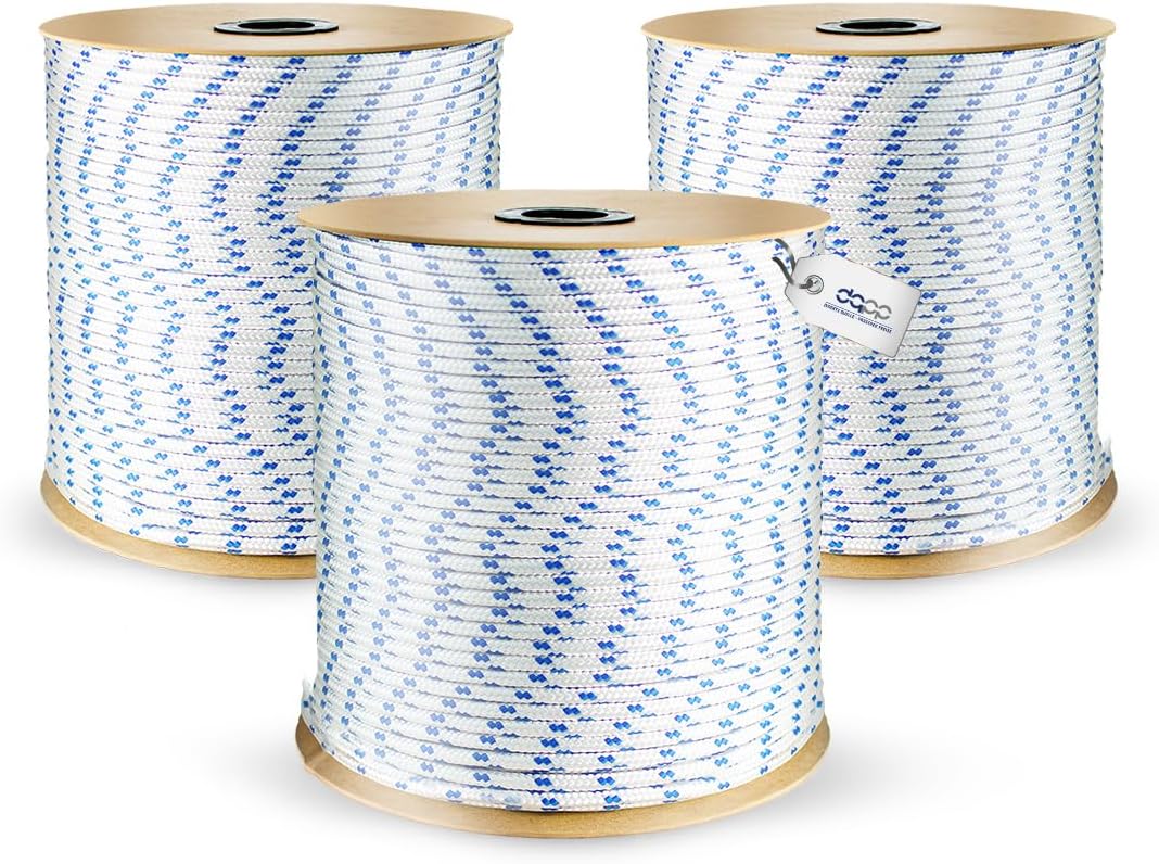 50m POLYPROPYLENSEIL 8mm WEIss Polypropylen Seil Tauwerk PP Flechtleine Textilseil geflochten 8mm 50