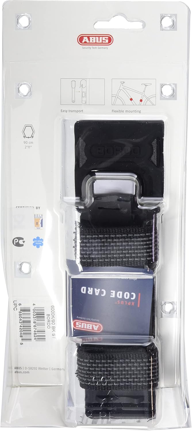 ABUS Faltschloss Bordo 6000K mit ST-Schlosstasche - Fahrradschloss mit XPlus Zylinder für hohen Mani
