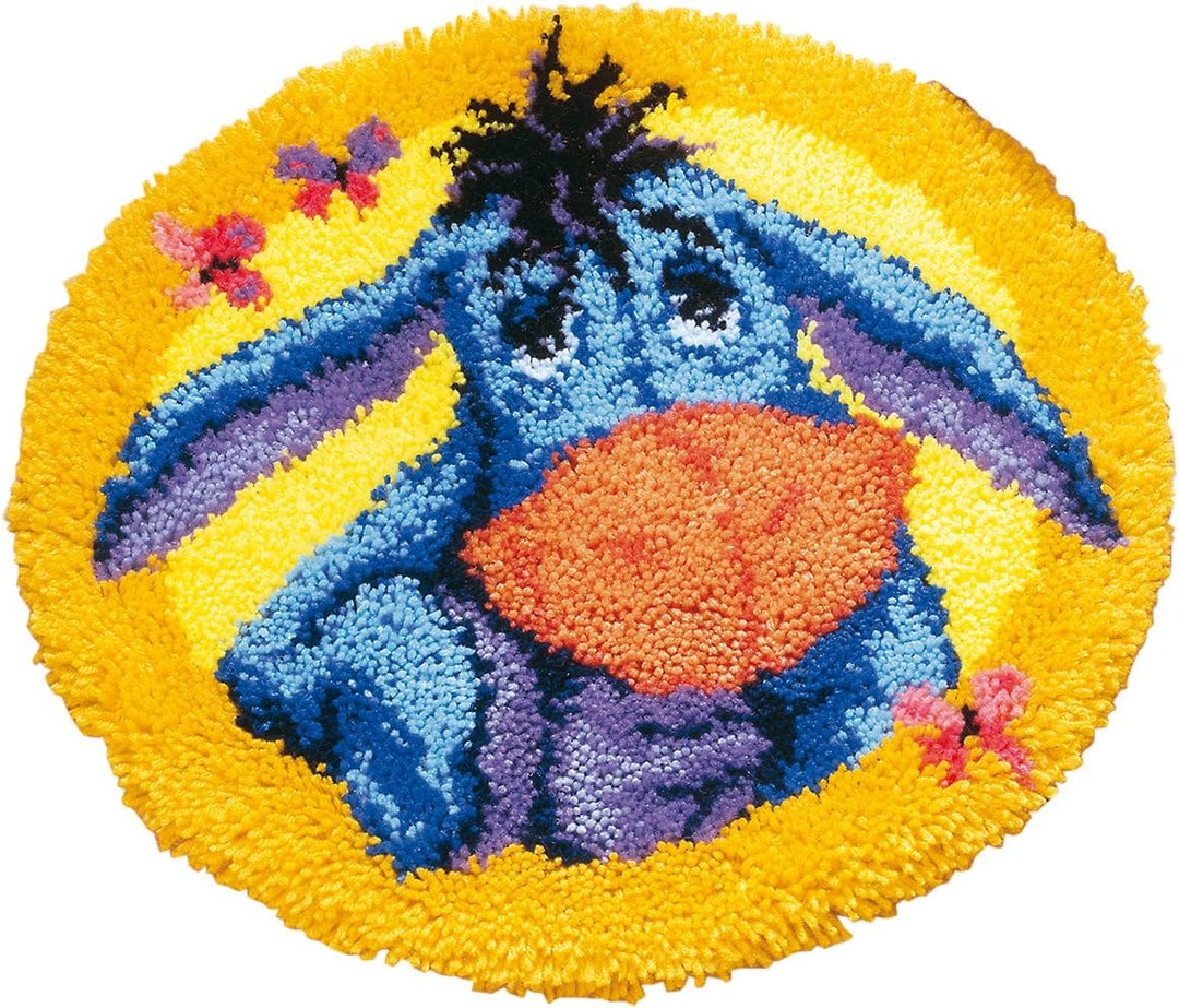Vervaco Formteppich Eeyore Knüpfpackung zum Selbstknüpfen eines Teppichs, Stramin, weiss, 50 x 50 x