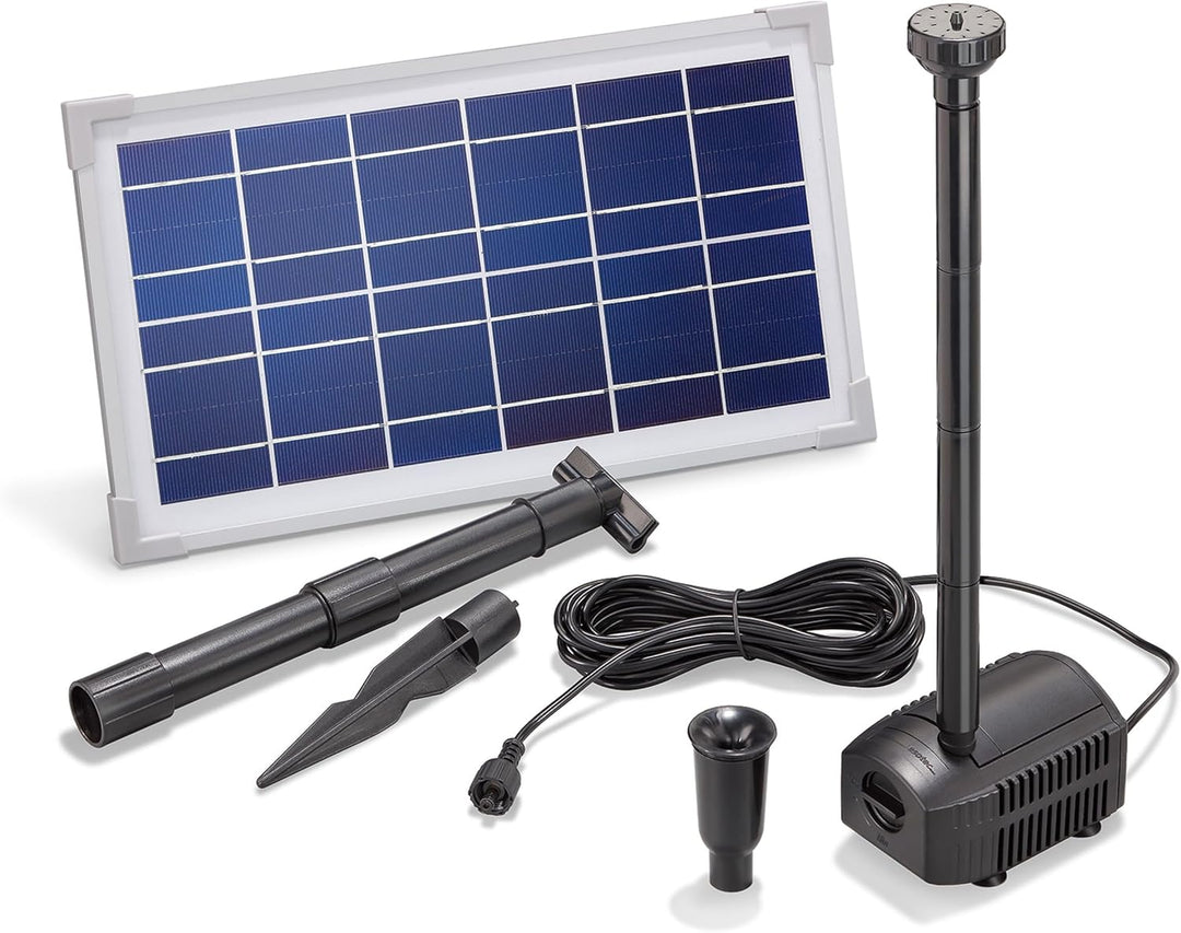 Solar Teichpumpe 8 Watt Solarmodul 380 l/h Förderleistung 70 cm Förderhöhe esotec Professional Produ