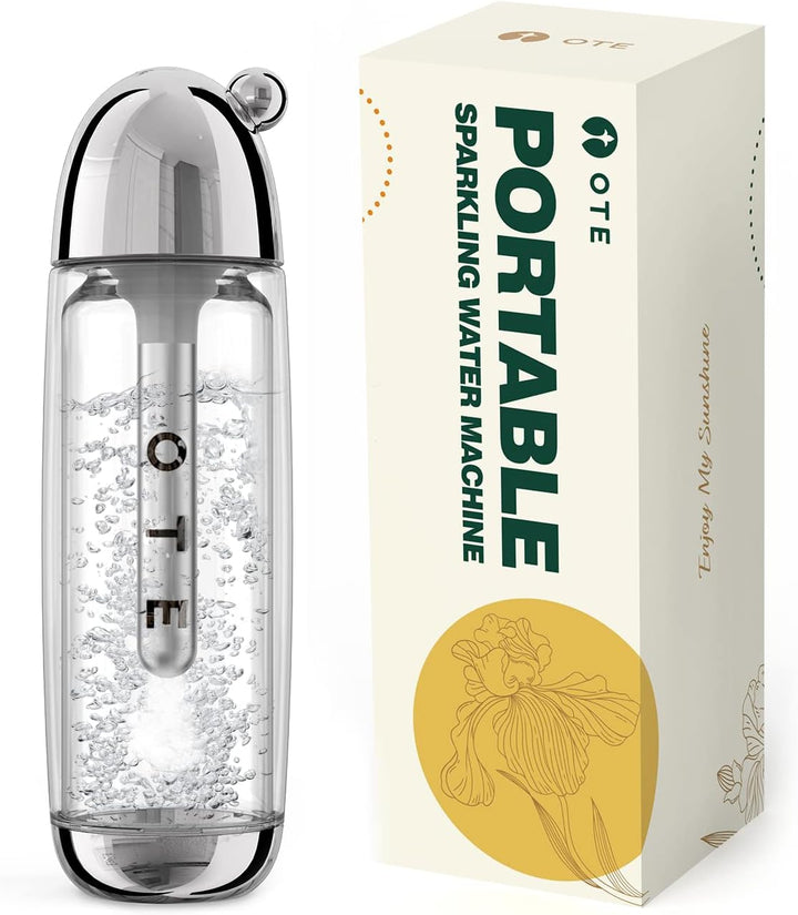 OTE Tragbar Soda Maker, Sprudelwasser Maschine 450ml Compact Size Wassersprudler, Verwenden Sie Mini