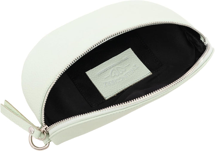 Zwillingsherz Bauchtasche mit Reissverschluss 100% Echtleder – Hochwertige Damen Bauchtasche Crossba