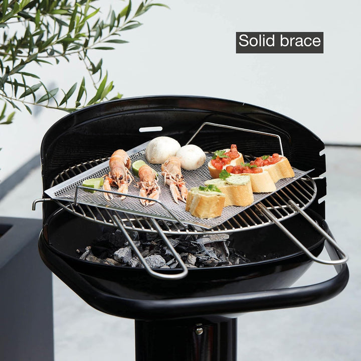 Barbecook Holzkohlegrill BBQ mit Windschutz, Säulengrill rund Standgrill mit Quick-Start und Quick-S