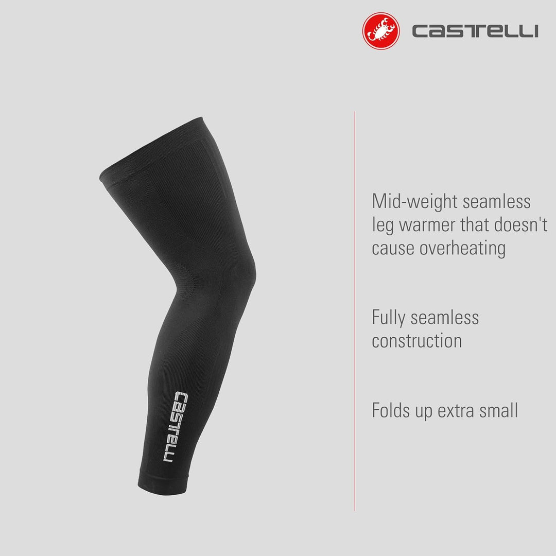 CASTELLI Pro Seamless Leg Warmer Warmers S-M Schwarz-Weiss, S-M Schwarz-Weiss