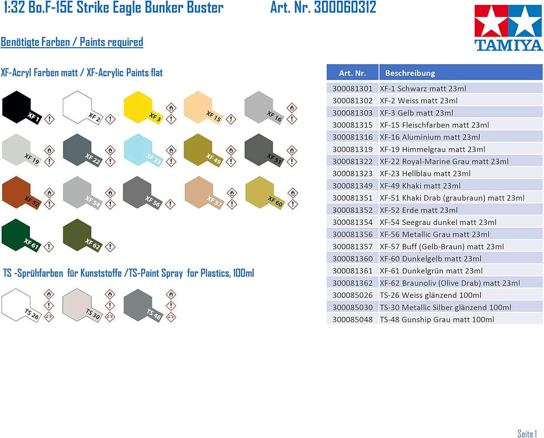 Tamiya 300060312 TAM60312-OS Hobby Modell Flugzeug Bausätze, Grau