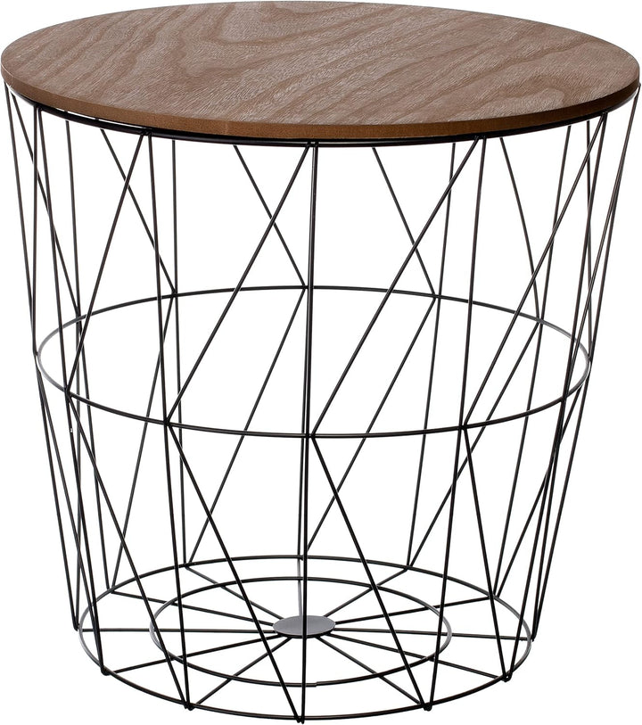 Brandsseller 3er Tischset Beistelltisch Couchtisch Ø 29 cm Ø 34 cm Ø 39,5 cm Gestell Schwarz - Holz