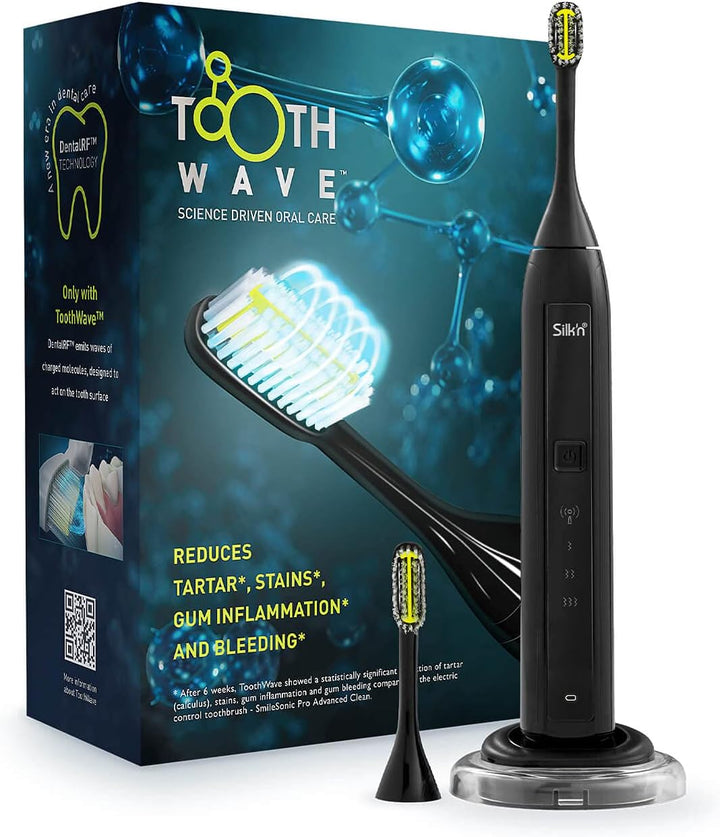 Silk'n Toothwave Elektrische Zahnbürste - Technologie gegen Verfärbungen und Zahnstein - 48.000 Vibr