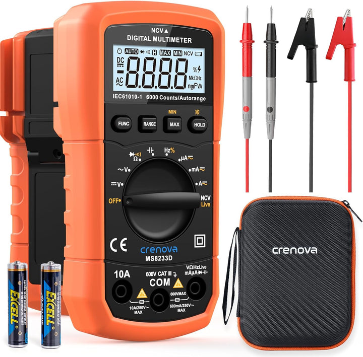 Crenova MS8233D Multimeter DC AC Voltmeter Ohm Volt Amp Tester für Spannung Strom Widerstand Kapazit