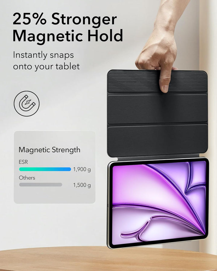 ESR Hülle für iPad Air 13 Zoll M2 (2024) und iPad Pro 12.9 (2022/2021/2020), Magnetbefestigung, dünn