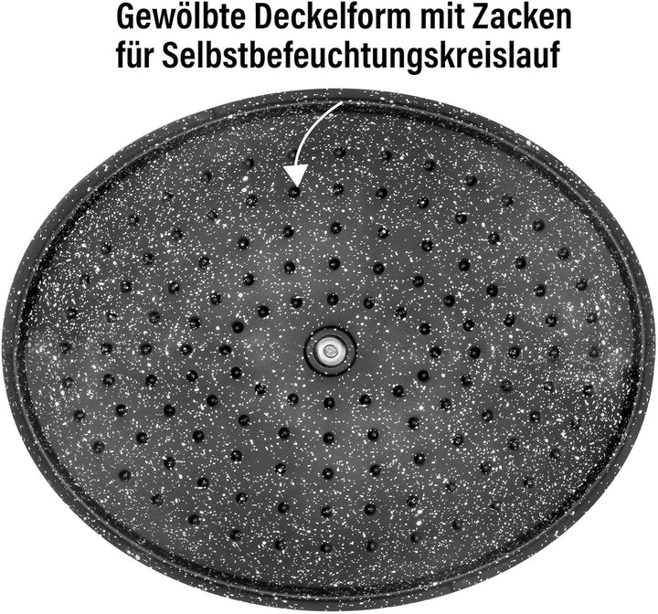 STONELINE Cocotte Bräter mit Deckel Induktion 32 cm, 6,6 L, Aluguss Topf beschichtet mit echten Stei