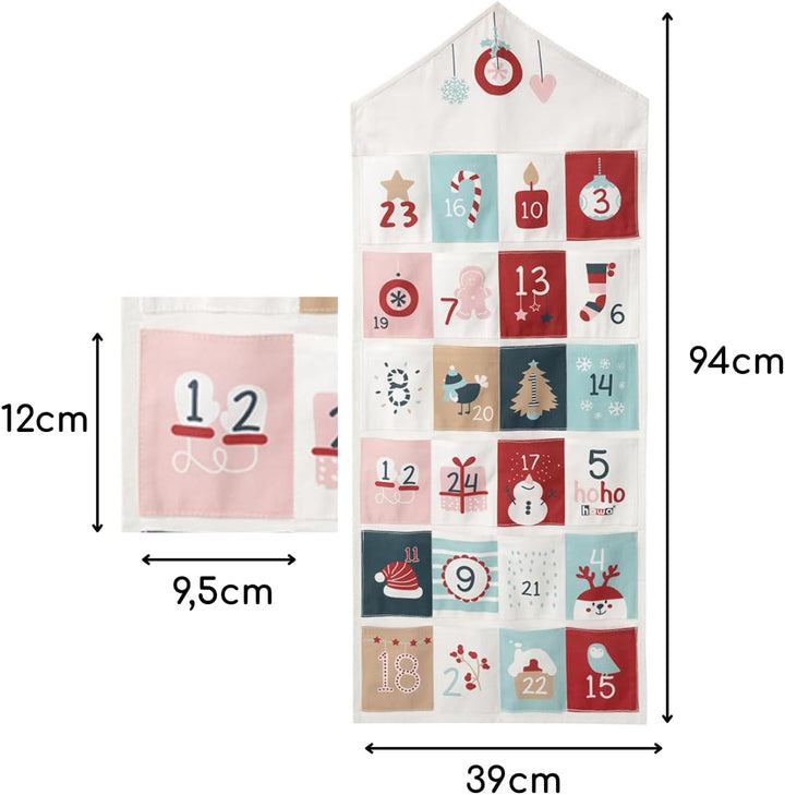 howa Adventskalender zum Befüllen für Kinder und Erwachsene aus Stoff Weihnachtskalender 8803