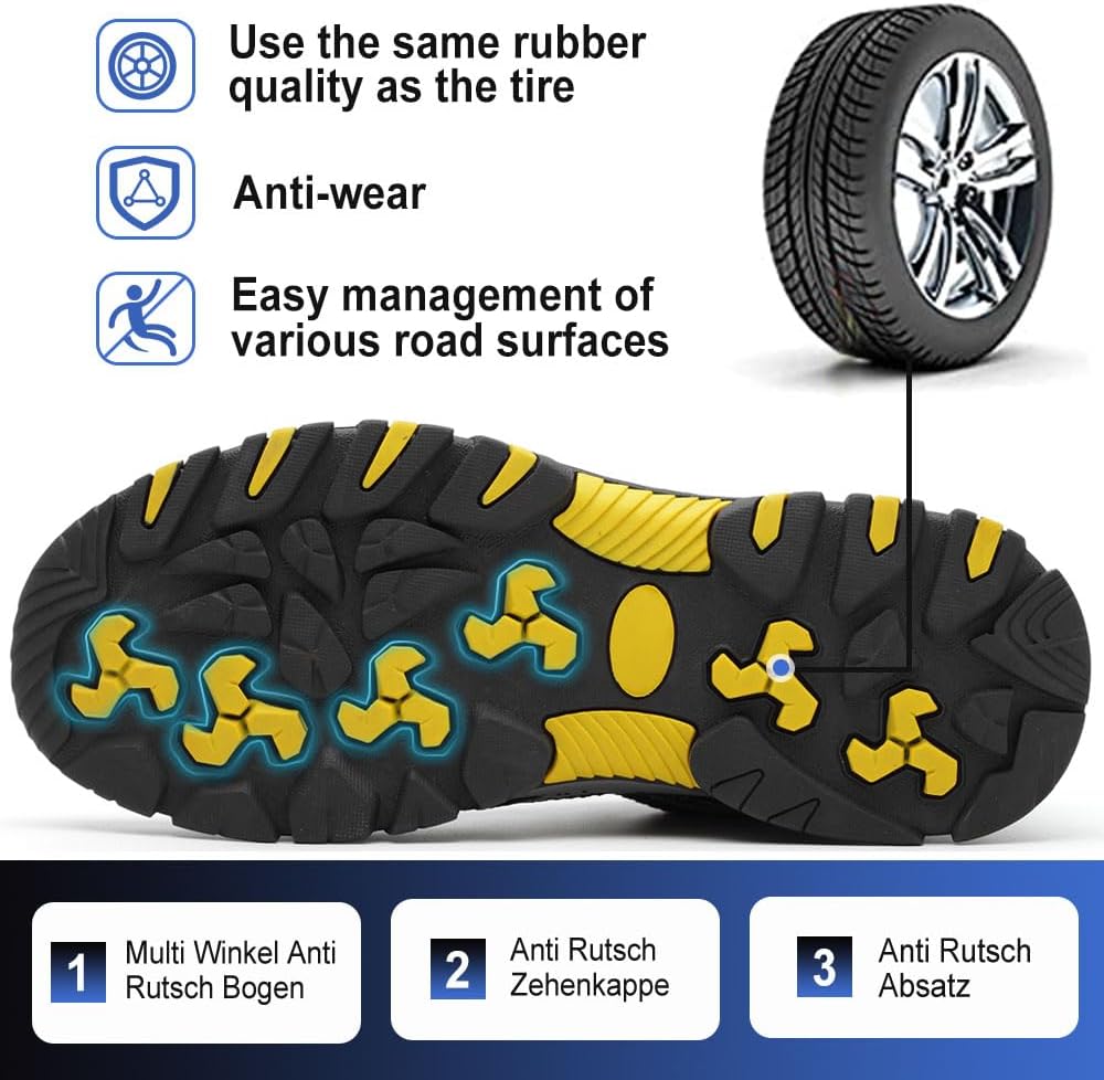 Sicherheitsschuhe Arbeitsschuhe S3 Herren Damen mit Stahlkappe Arbeit Schuhe Frauen Sicherheit Sneak