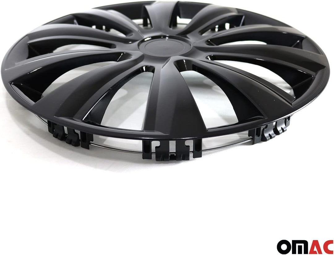 OMAC 4X Radkappen Radzierblenden Radblenden Radkappensatz für Auto 16" Zoll Schwarz, 16"