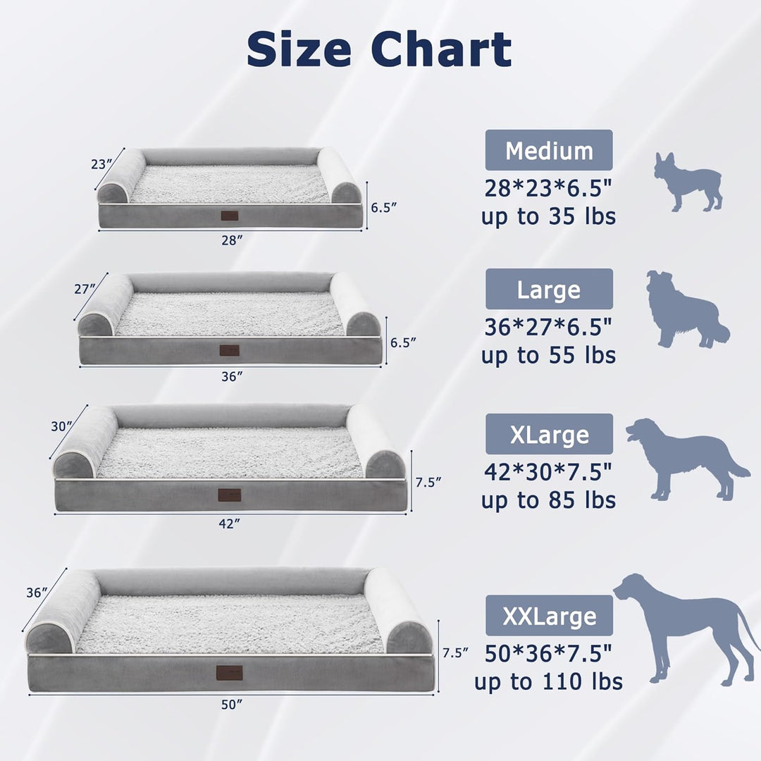 WESTERN HOME Orthopädisches Hundebett mittelgrosse Hunde hundesofa Hundecouch Hunde Bettchen mit Hoh