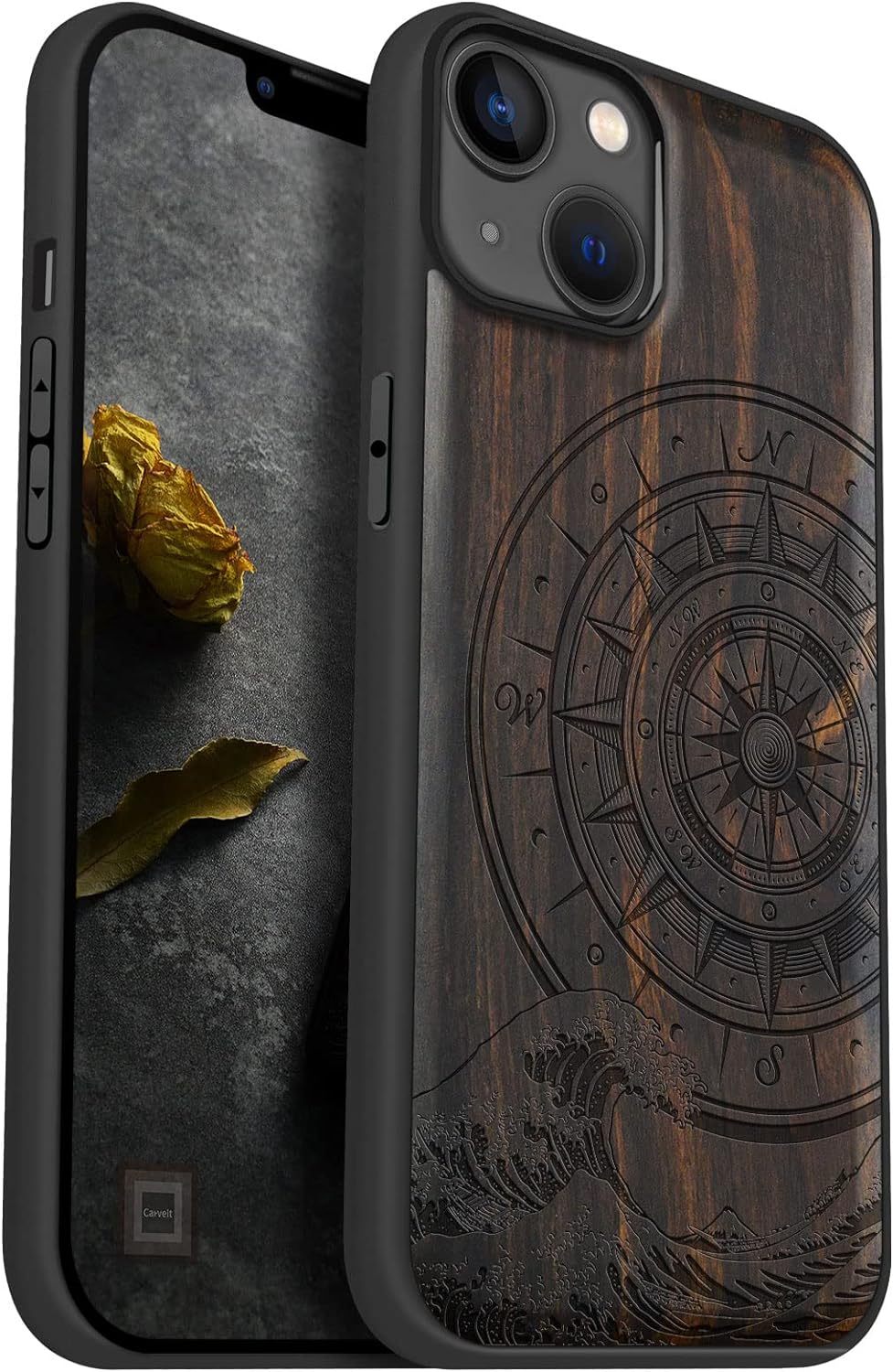 Carveit Handyhülle für iPhone 14 Plus Holz Cover kompatibel mit MagSafe Massivholz für Apple 14 Plus