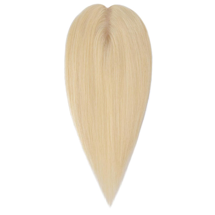 Silk-co Hair Topper Echthaar, 10x12cm Basis Toupet Damen, Haartopper Echthaar mit Remy Seide Basis,