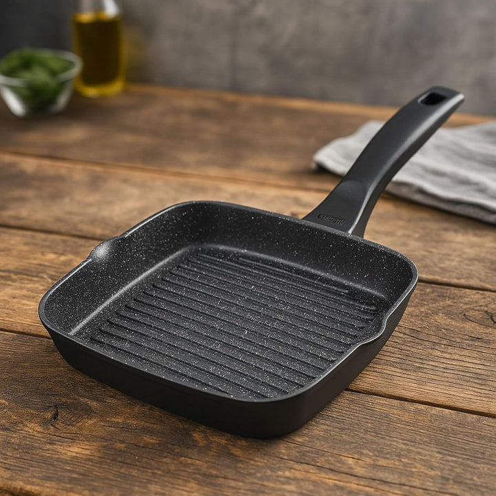 STONELINE® Grillpfanne 16 x 16 cm, mit 2 Ausgüssen 16 cm Classic, 16 cm Classic