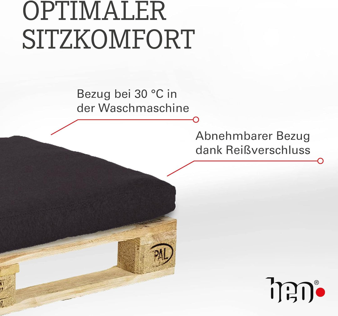 Beo Palettenkissen 60x80 - Wasserabweisendes Sitzkissen für Palettenmöbel | Made in EU Palettenkisse