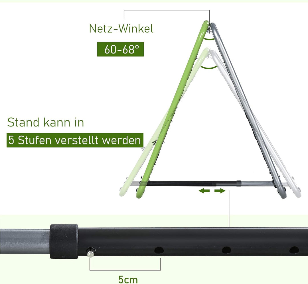 HOMCOM Fussball Rebounder Kickback Tor Rückprallwand Netz für Baseball Basketball beidseitiger Rückp