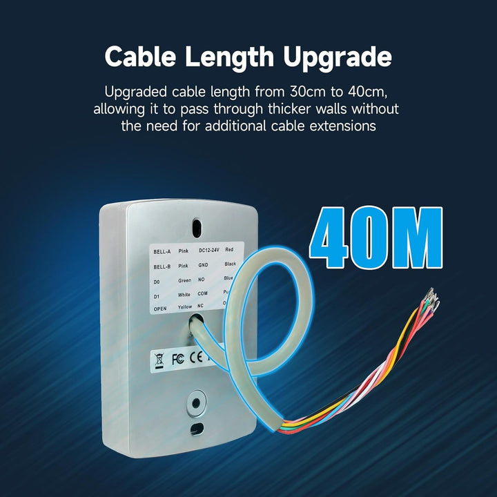 Retekess T-AC04 Digicode Tastatur Metall IP68 Zugangskontrolle PIN 125KHz RFID Wasserdicht Hinterleu