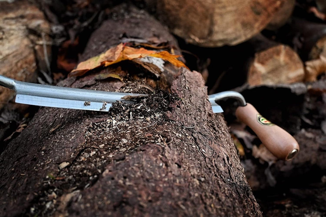 KIRSCHEN Werkzeuge 4000250 | Zugmesser, gerade, 250 mm, 2 Weissbuchenhefte, Rindenschäler, Rindenabz