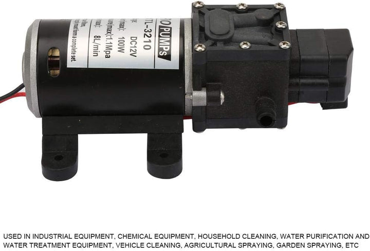 100W Wasserpumpe Membranpumpe DC 12V Selbstansaugende elektrische Hochdruck-Membranwasserpumpe mit D