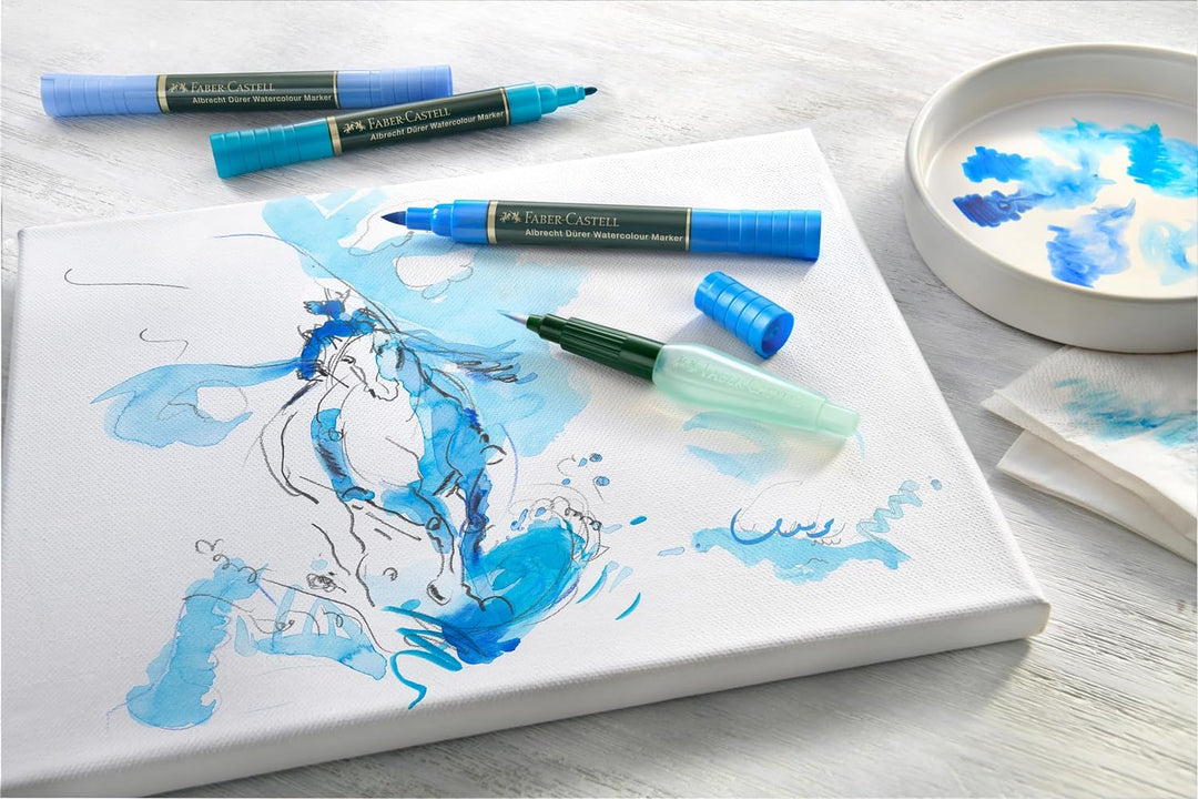 Faber-Castell 160330 Aquarellmarker Albrecht Dürer mit Doppelspitze für flächigen und präzisen Farba