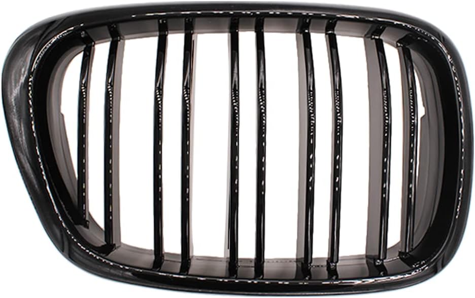 HZTWFC Frontstossstange Doppellamellengrill Glänzend Schwarz Fronthaube Nierengrill Grill ABS Doppel