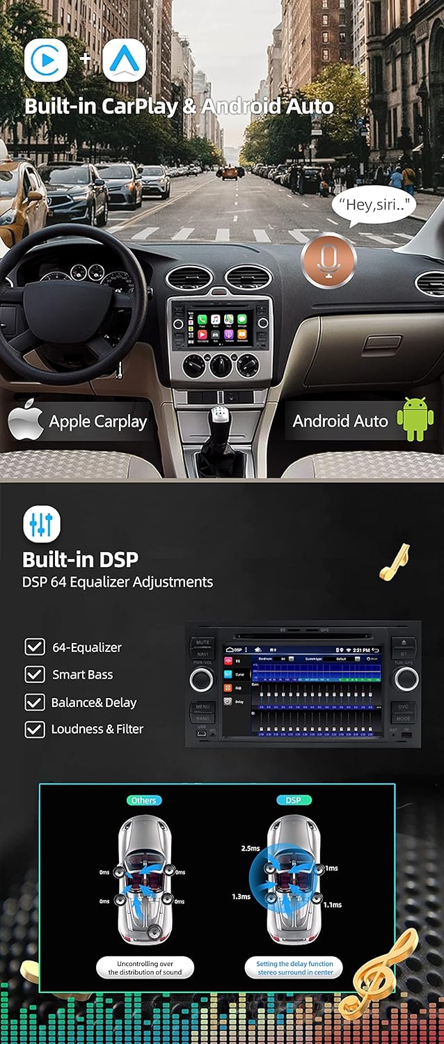 JOYX Android 12 Autoradio Passt für Ford C-Max/Focus/Galaxy/S-Max/Transit/Mondeo - 2 Din - Kamera +