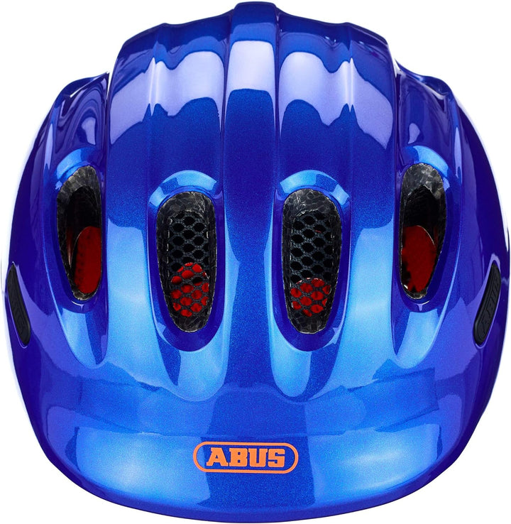 ABUS Kinderhelm Smiley 2.1 - Fahrradhelm mit Rücklicht - für Mädchen und Jungs S (45-50 cm) Blau (sp