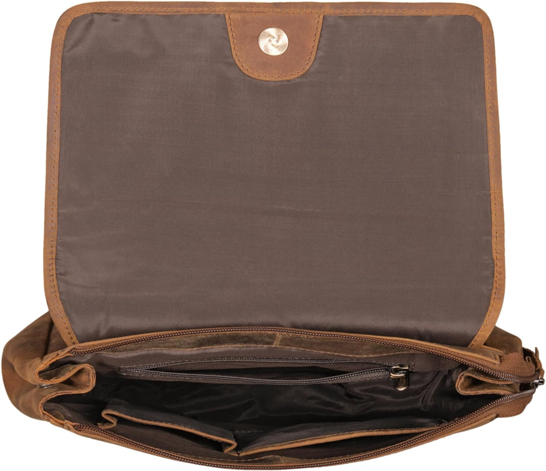 STILORD 'Misha' Moderner Leder Rucksack Unisex Daypack für Damen Herren DIN A4 kompakter Messenger B