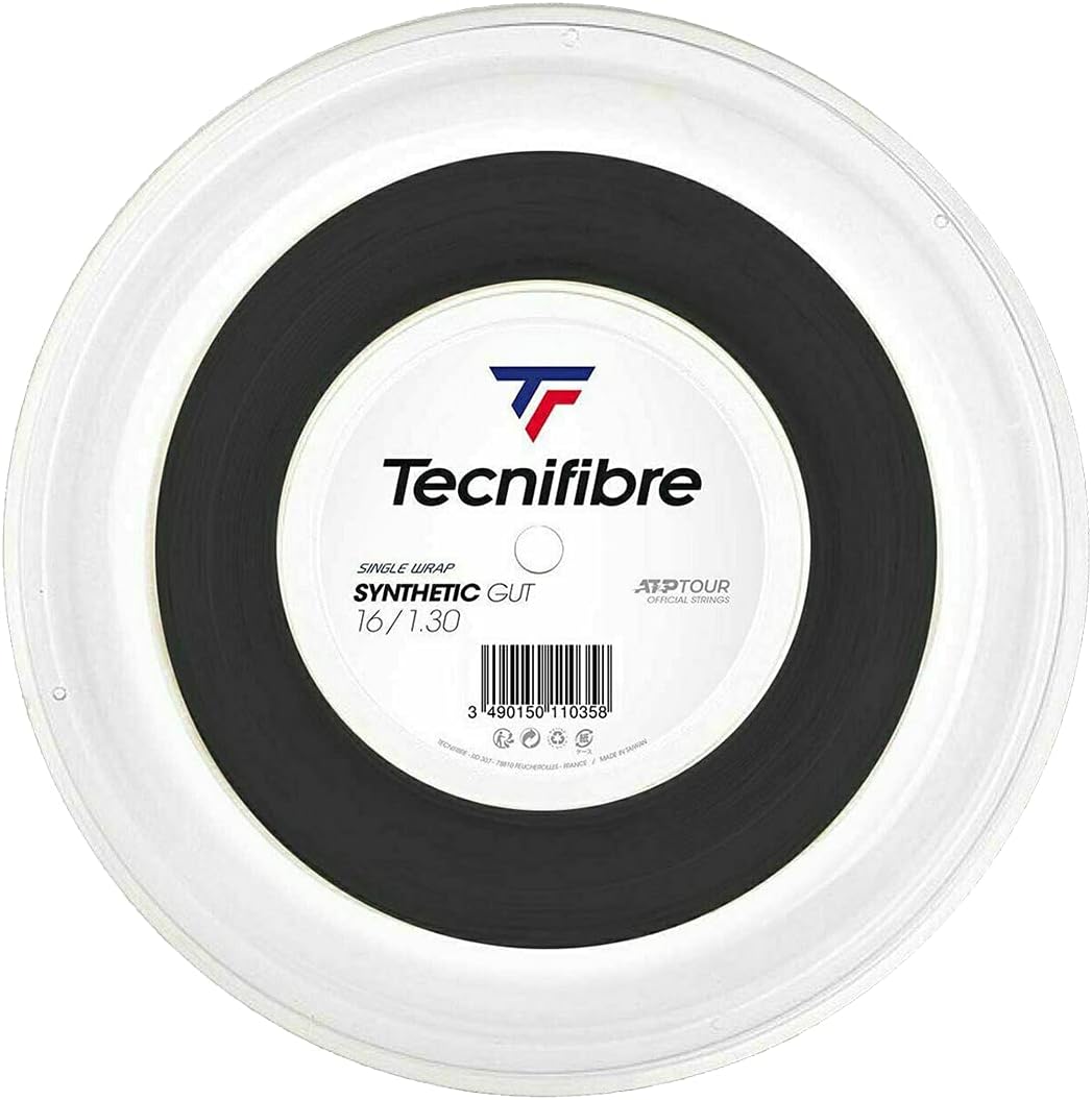 TECNIFIBRE - Tennissaite - Rolle 200M - Synthetic GUT 1.30mm / 200m Schwartz, 1.30mm / 200m Schwartz
