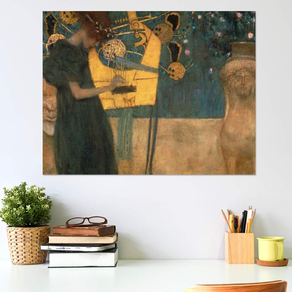 JUNIWORDS Poster, Gustav Klimt, Die Musik, 77 x 60 cm, 77 x 60 cm