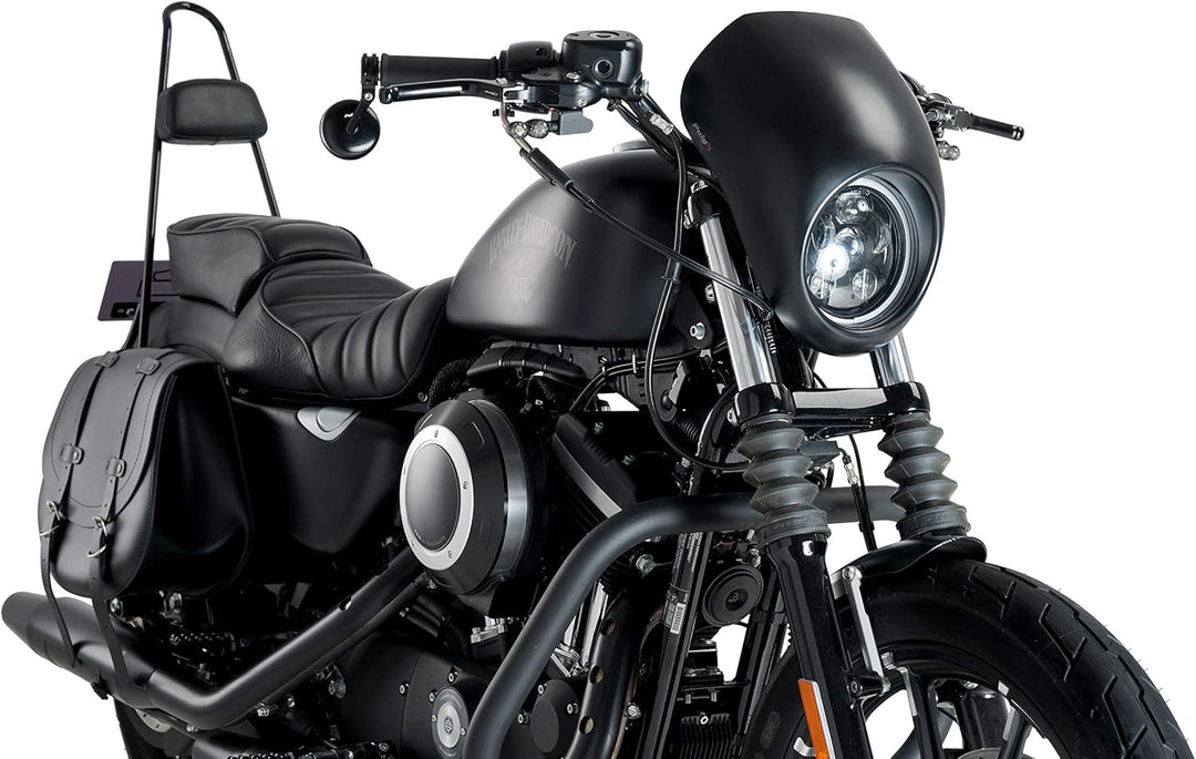 Verkleidungscheibe Free Spirit Modell Schwarz Customacces für Harley Davidson Sportster 883 Low 04'-