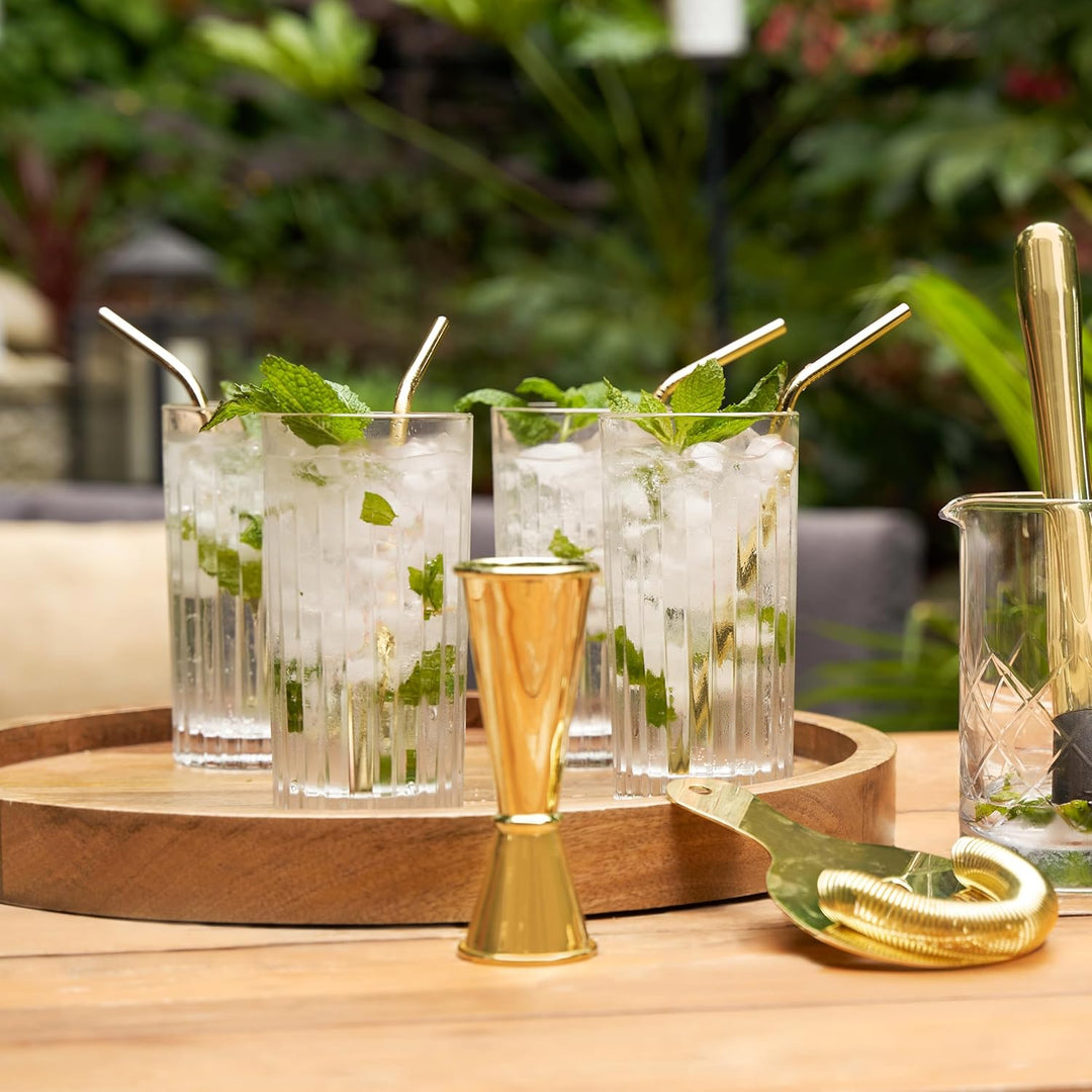 Viski Reserve European Highball-Tumbler, 4 Cocktailgläser aus bleifreiem Kristallglas, Glaswaren Mad