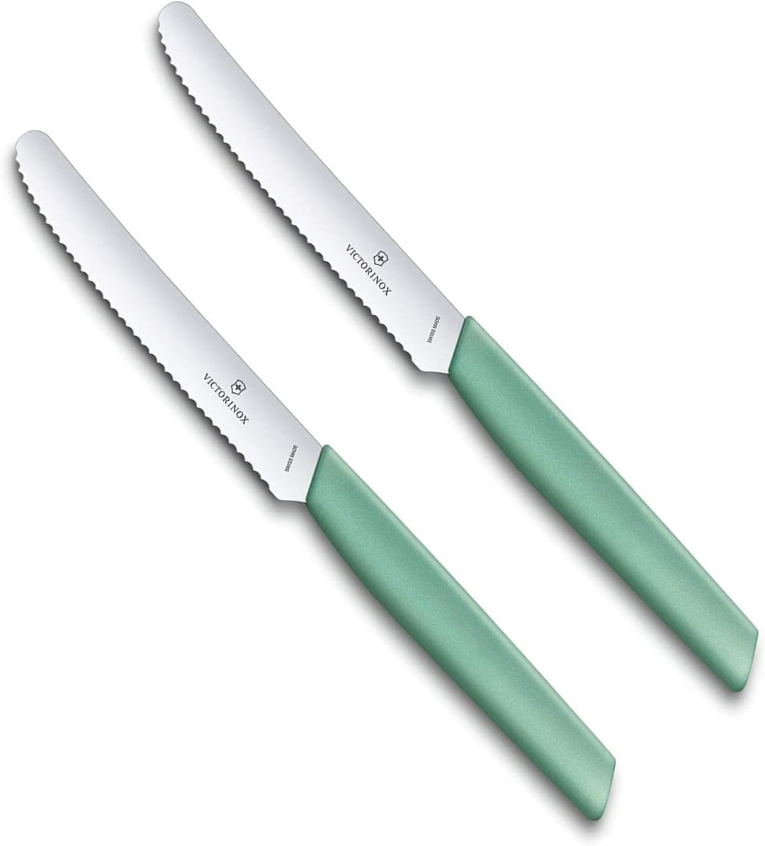 Victorinox 2 Stück Tafelmesser - Tomatenmesser Swiss Modern mit Wellenschliff rostfrei - Swiss Made