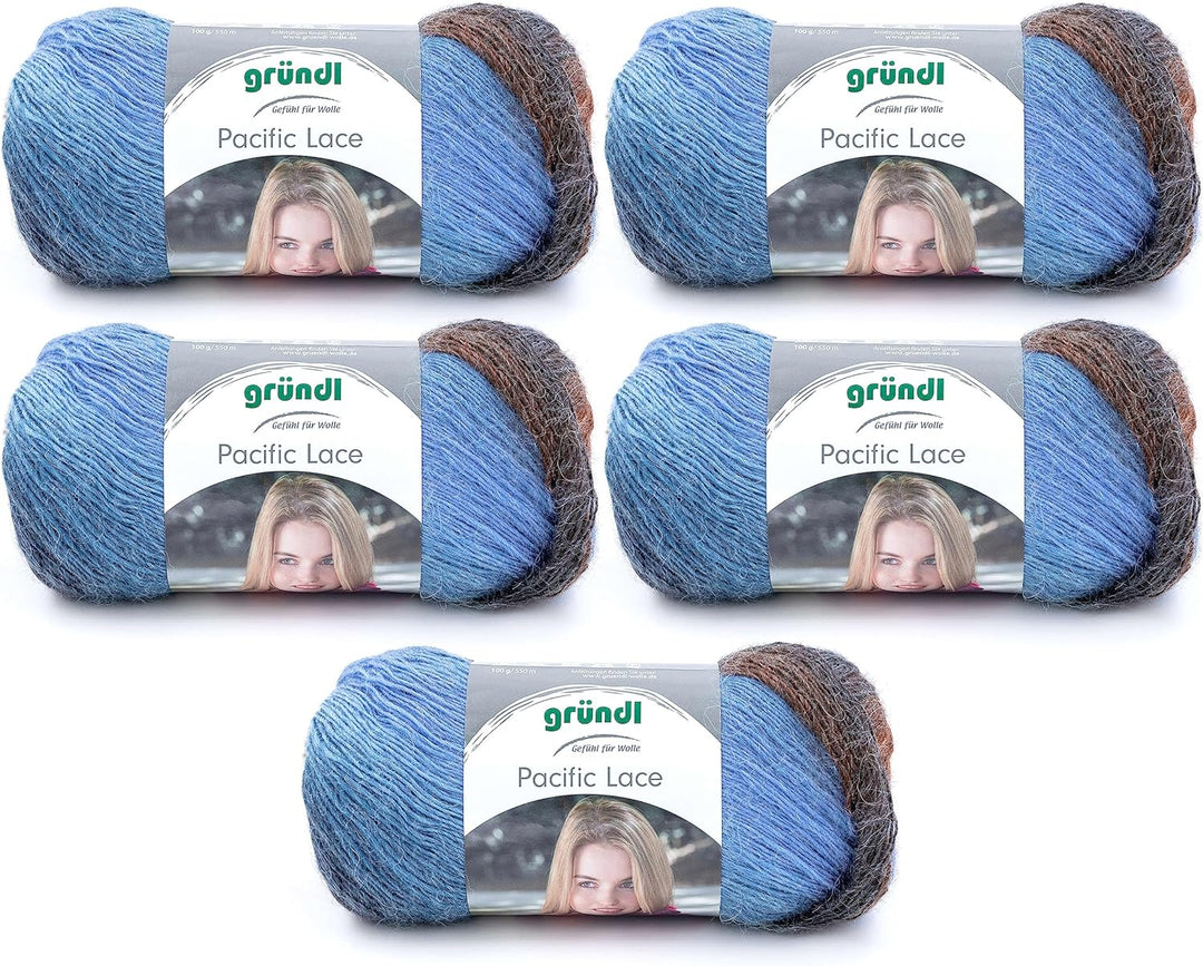 Gründl Pacific Lace (Farbverlaufsgarn mit wollartigem Charakter aus 80% Polyacryl, 10% Wolle, 10% Al