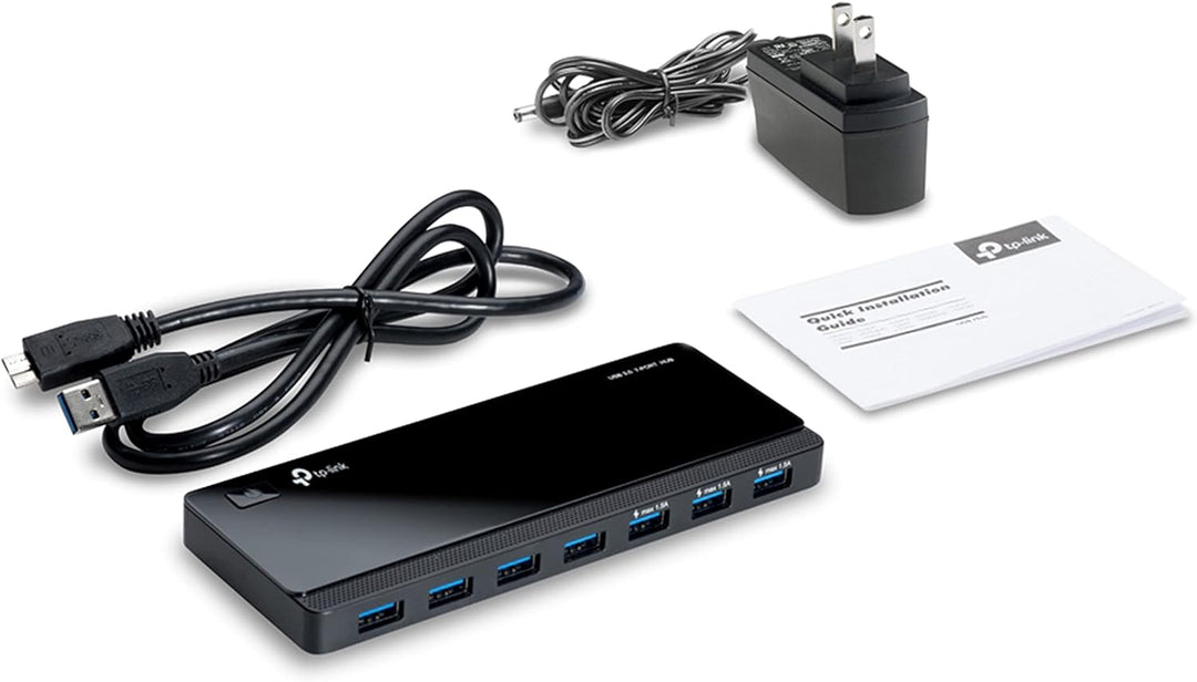 TP-Link UH700 7-Port USB 3.0 HUB inklusive Netzadapter und USB 3.0 Kabel, bis zu 5 Gbit/s, Hot Swapp