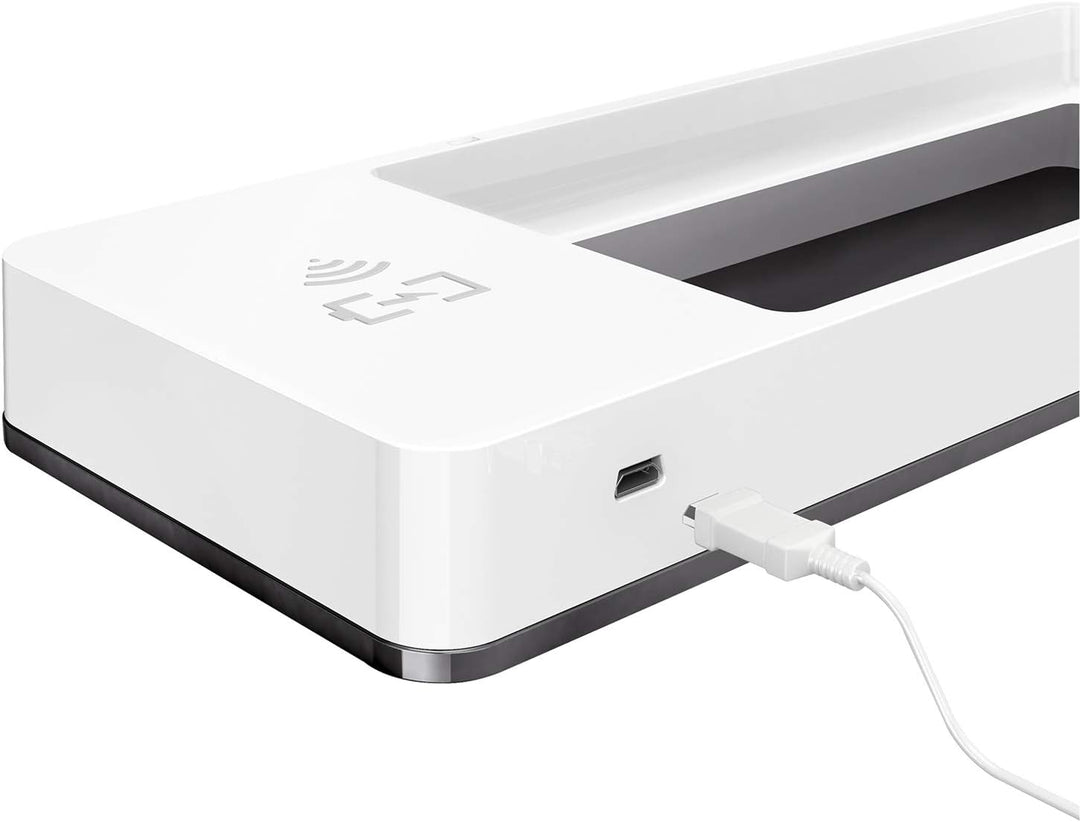 Leitz Stifteschale mit Qi-Induktionsladegerät, Zum kabellosen Laden von Smartphone, Weiss/Schwarz, D