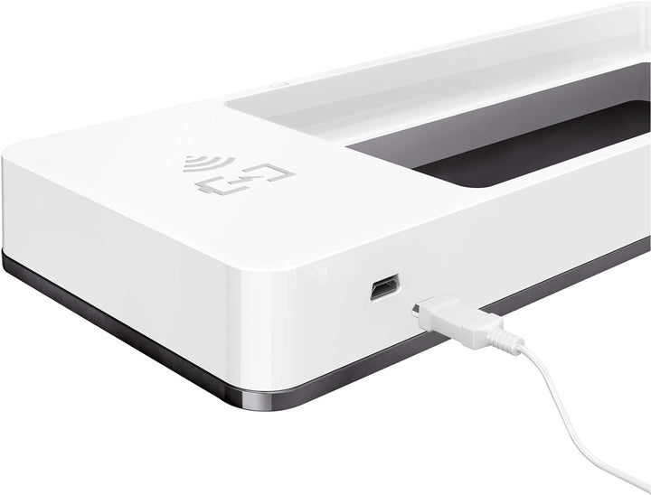 Leitz Stifteschale mit Qi-Induktionsladegerät, Zum kabellosen Laden von Smartphone, Weiss/Schwarz, D