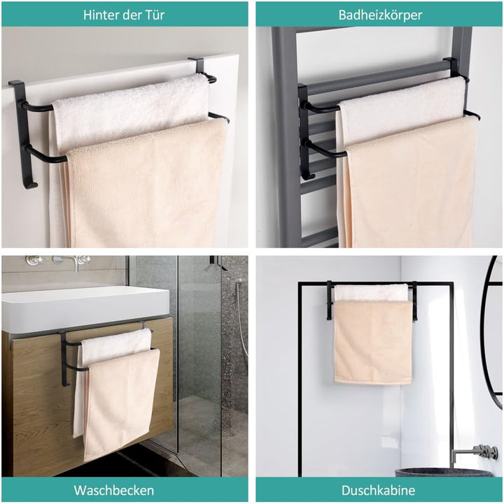 EMKE Handtuchhalter ohne Bohren, Edelstahl Handtuchhalter für Badheizkörper Handtuchtrockner mit Hak
