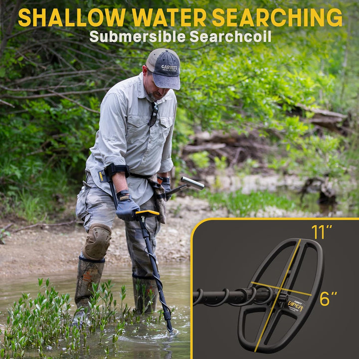 Garrett ACE APEX-Detektor mit 6 x 11 DD Viper-Suchspule, Z-Lynk-Kopfhörer, Pro-Pointer bei Z-Lynk un