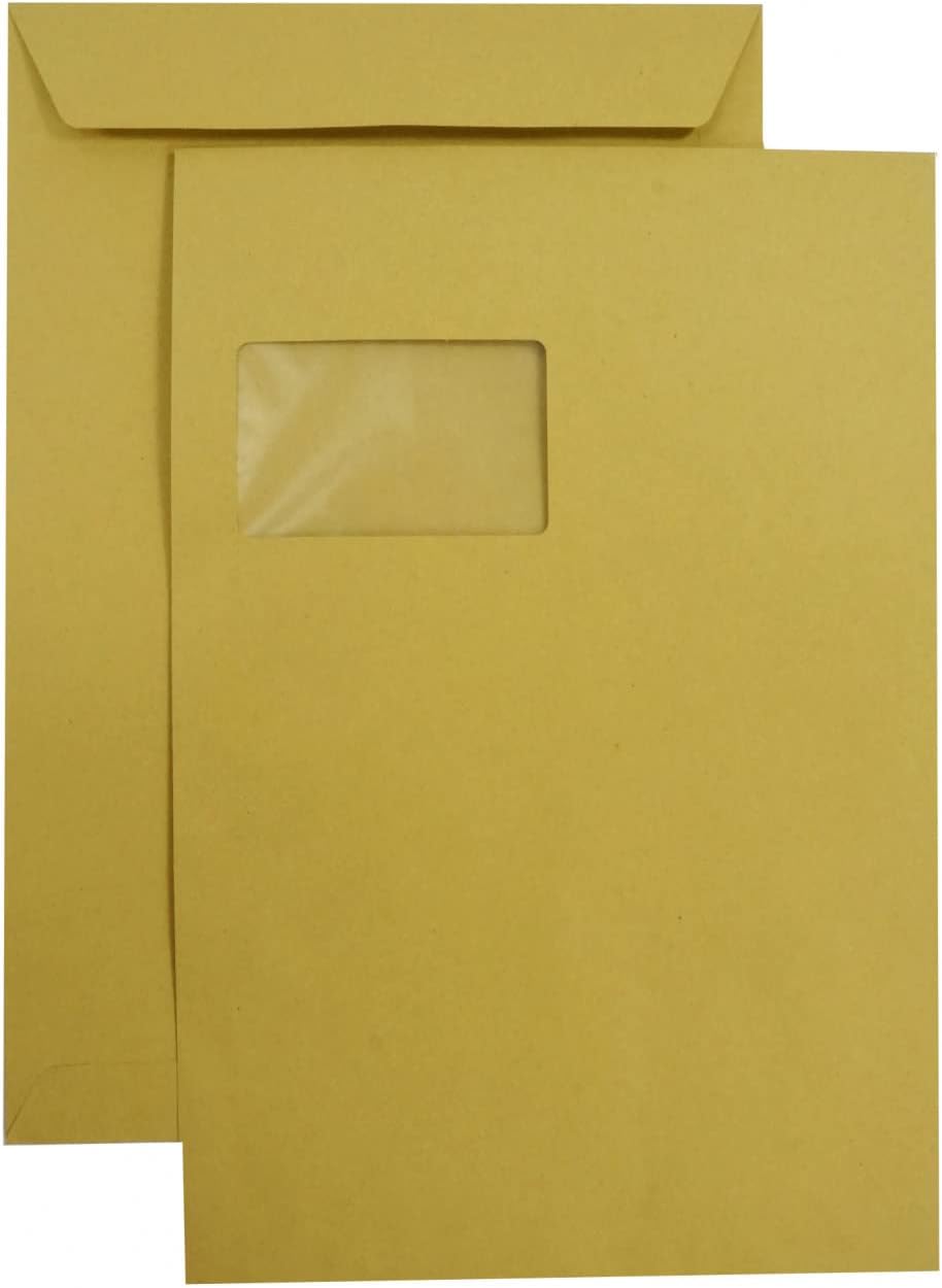 Netuno 250 Versandtaschen DIN C4 Braun 229 x 324 mm 90g braune Versandtaschen gross mit Fenster link