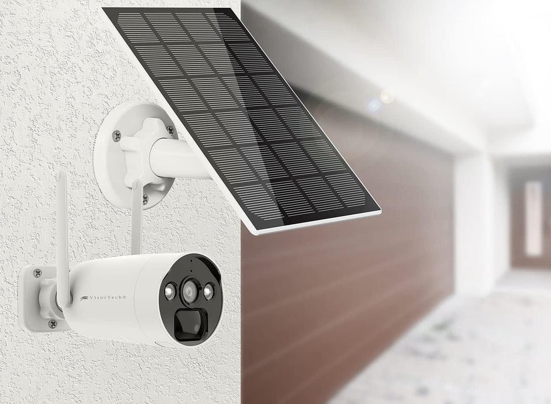 VisorTech NVR: 2K-Festplatten-Überwachungsrekorder + 2 Solar-Akku-Kameras, HDMI, App (Funk Überwachu